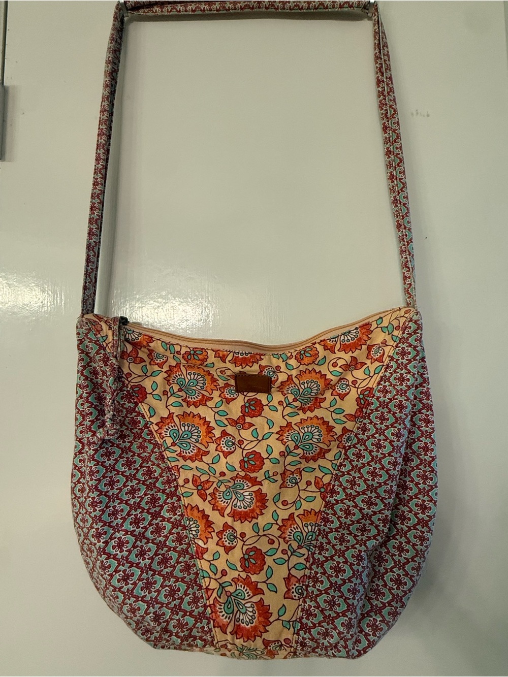 O’Neill Floral Boho Shoulder Bag Teal Orange Cotton Y2K